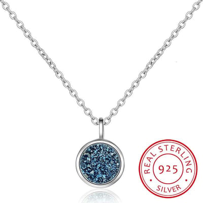 925 Sterling Zilveren Ketting Blauw Kristal Fragment Droom Ster Planeet Ketting Voor Vrouwen Ketting Choker S-n373 white