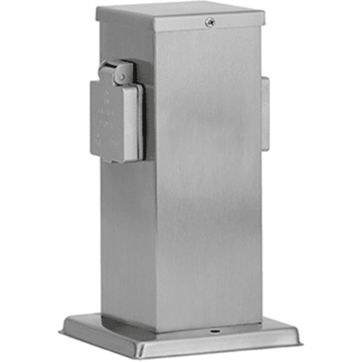 Ledar Buitenstopcontact paal RVS IP44 - 2 stopcontacten