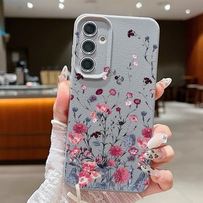Paars Bloemenhoesje Voor Samsung Galaxy S24 S23 S22 S25 Ultra S21 FE A14 A34 A16 A26 A36 A56 A15 A25 A35 A52 A53 A54 A55 5G Capa For Samsung Galaxy S22