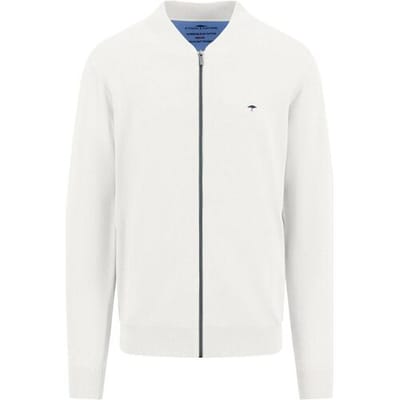 Fynch-Hatton Vest Cardigan College Collar Superfine Cotton New Off White / male