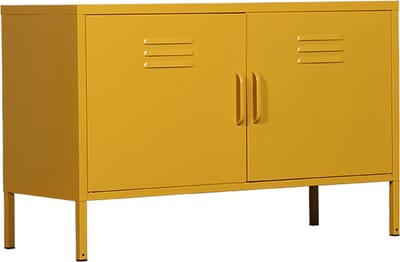 MaximaVida metalen TV lockerkast Finn 100 x 40 x 64 cm okergeel - 1 schap