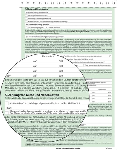 sigel Vordruck Mietvertrag, SD, A4, 4 x 2 Blatt - für den Markt: D - 25 Stück (MV480)