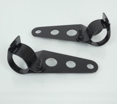 Kit patte de feu Ø32/36mm fixation optique support de phare acier noir pour moto Neuf