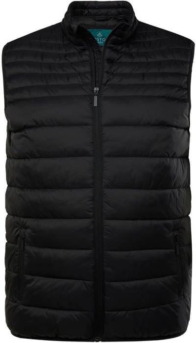 Boston Park - Heren - Doorgestikte bodywarmer opstaande kraag - Zwart - Maat 3XL