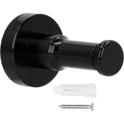 Crochet de Salle de Bain Rétro Crochet à Serviette en Aluminium Crochet Mural Robuste Porte-Manteau pour Balcon Cuisine Noir noir
