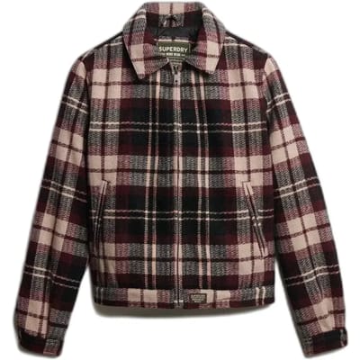 Superdry Geruite Ranch Gewatteerde Jas Crème Grootte: 36