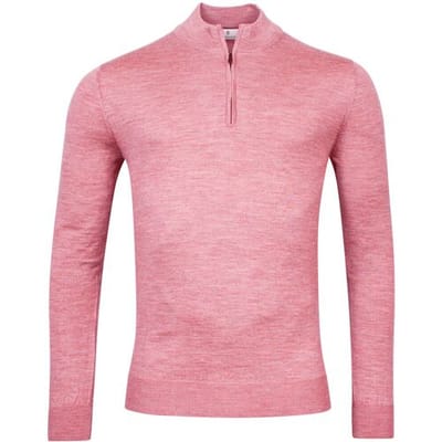 Thomas Maine Trui Pullover Shirt Style Zip Single Knit Raspberry Melange / male