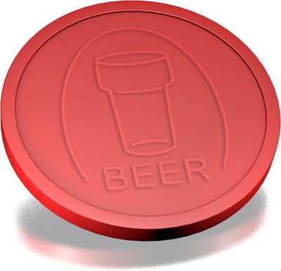 CombiCraft Reliëfmunten bier rood - 250 stuks