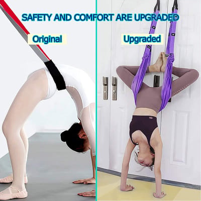 Yogariem Stretching Verstelbaar – Flexibiliteitstrainer voor Yoga, Pilates, Ballet & Revalidatie met Deuranker