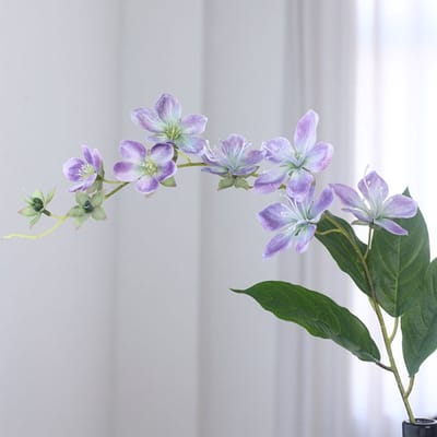 Jasmijn - 9 bloemen - paars - zijden bloemen - 3 stelen - onderhoudsvrij - 73 cm - kunstbloemen