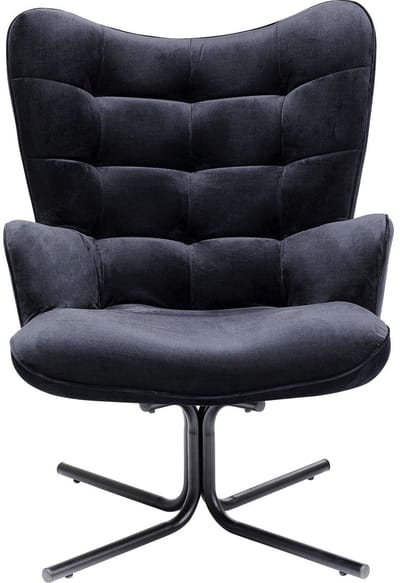 Kare Design Oscar Velvet Fauteuil - Fluweel Zwart
