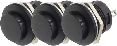 ProRide Drukknop Pulsschakelaar R13-507 - 16mm Inbouw - 250V/3A - Normally Open - Zwart - 3 stuks