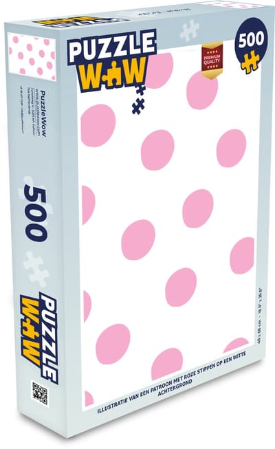 Puzzel Illustratie van een patroon met roze stippen op een witte achtergrond - Legpuzzel - Puzzel 500 stukjes