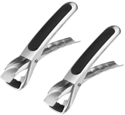 longziming - Anti-verbrandingstang - 2 Stuks - Hittebestendige Keukentang Voor Airfryer, Oven En Pizza - Antiverbrand Tang Voor Heet Voedsel - Zwart