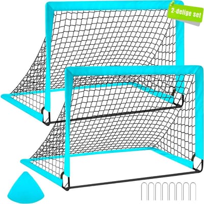 KAD® Voetbal - Voetbaldoelen - Voetbaldoeltjes Set Van 2 - Blauw - 73cm x 88cm x 73cm