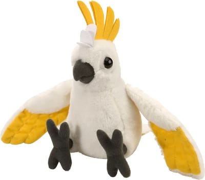 Wild Republic Knuffel Kaketoe - wit - 20 cm - pluche - knuffeldier - vogelknuffels - Speelgoed vogels knuffelbeesten