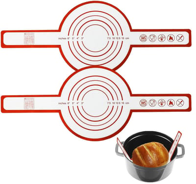 BRENZOOS- Broodbakmat set - Siliconen mat met lange handgrepen - Antiaanbaklaag - Hittebestendig tot 230 graden - Gemakkelijk schoon te maken - Bakmat