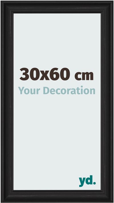 Your Decoration - Fotolijst 30x60 cm - MDF - Zwart Houtnerf - Lazio