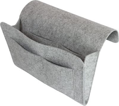 Scoby - Bed Organizer - Bedtas - Vilten Opbergzak - Bedside Pocket - Voor Bank en Bed - 21/32CM - Lichtgrijs