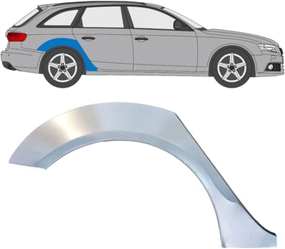 Reparatiepaneel achterspatbord voor Audi A4 B8 2007-2016 / Rechts