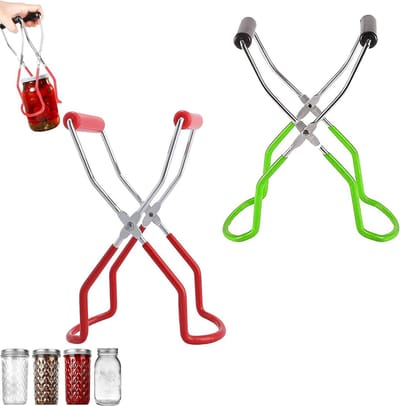 Set van 2 Antislip Pincetten voor Flessen en Potten - Ideaal voor Inleggen, Blikken en Keukenaccessoires van RVS voor Diverse Grootte Jars