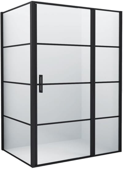 Diamond Line Finn - Douchecabine - 140x90 - Mat Zwart - Rechthoek - Draaideur - 8mm Veiligheidsglas