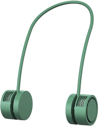 Ventilator voor om de nek, draagbare ventilator zonder bladen, opvouwbare oplaadbare ventilator van 4000 mAh, 3 windsnelheden, krachtige koeling, handsfree USB-ventilator voor persoonlijk gebruik, unisex (groen).