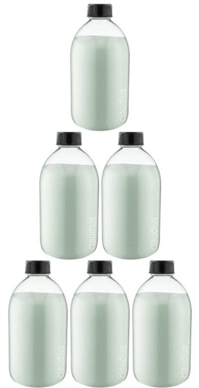 Scrubzout Eucalyptus 650 gram - Fles met zwarte dop - set van 6 stuks - Hydraterende Lichaamsscrub