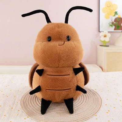 Poupée cafard de simulation poupée abeille cafard petit jouet en peluche solide ornement de canapé oreiller de couchage 20cm brown