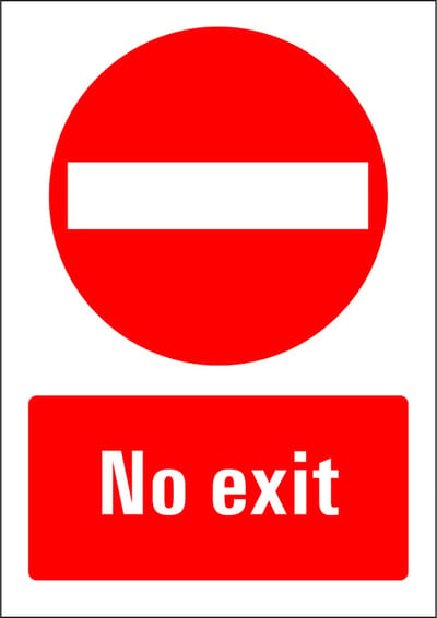 No exit sticker 148 x 210 mm
