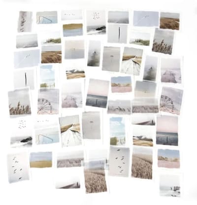 50x Washi stickers - Strand / duinen / beach - 15x9 cm - Bullet journal - Scrapbooking - Laptopstickers - Decoratie - Washi tape stickers - Planner - Journaling - Knutselen - DIY - Jonyx