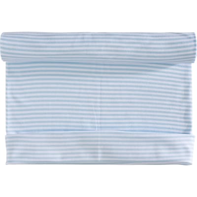 Manchet stof 1x1 rib "Stripe 3 mm" - Lichtblauw-Wit