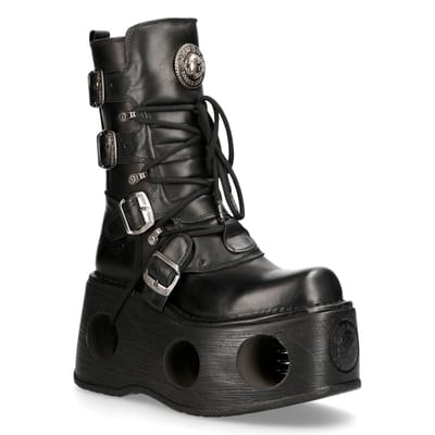 New Rock metalen zwart lederen Neptuno gotische laarzen-373-S2