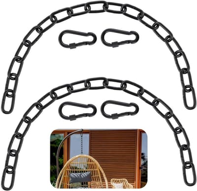 Hangstoel Kettingen - Schommel Ophanging - Veilig Ophangen - Verstelbare Lengte - 2-Pack - Zilver Zwart