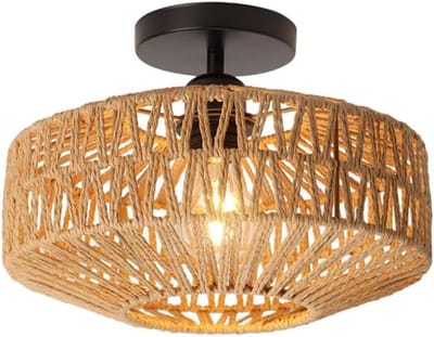 HEZIVO® Rotan Hanglamp - Plafondlamp Handgemaakt - Vintage