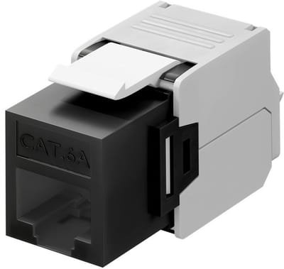 Goobay Goobay 90692 Keystone Modul RJ45 Kupplung CAT6 A Verbinder RJ 45 Stecker Schwarz RJ45-inbouwmodule Keystone CAT 6A 1 stuk(s)