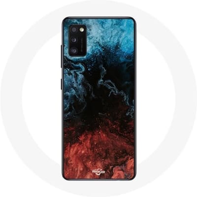Samsung Galaxy A41 hoesje rood zwart blauw abstracte textuurachtergrond