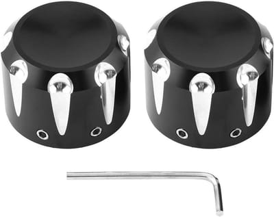 2 Stuks Aluminium Vooras Deksel Moeren en Bouten Set voor Motorfiets - Decoratieve Hardware in Zwart, Perfecte Bescherming en Stijl