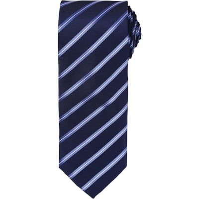 Premier Heren Sport Stripe Pattern Formele Work Tie (Marine / Royal)