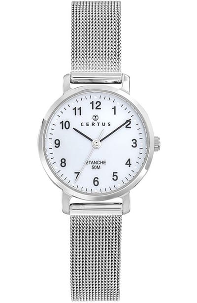 Certus-Horloge-Dames-Analoog-Milanese band-27MM kastformaat-3ATM-Zilverkleurig-Verstelbare band-Duidelijke wijzerplaat.
