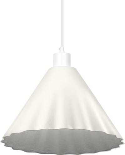 OSRAM hanglamp Decor Pulp wit van metaal en papier-maché, E27, 310 mm diameter, lampenkap van gerecycled materiaal, duurzaam dankzij vervangbare lichtbron, eenvoudig te installeren