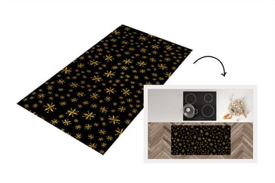 Keukenloper - Loper keuken - Sneeuwvlok - Goud - Patronen - 120x60 cm - Keukenloper vinyl