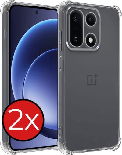 Hoesje - 2 Stuks - Geschikt voor OnePlus 15 - Sterk & Shockproof - Back Cover - Siliconen Case - Telefoon Hoes Shock Proof - Telefoonhoes - Transparant