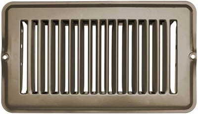 Vloer Rooster - Ventilatie Deksel - Luchtstroom Regelen - Continu Ongedempt - 19x9 cm - Bruin Metaal