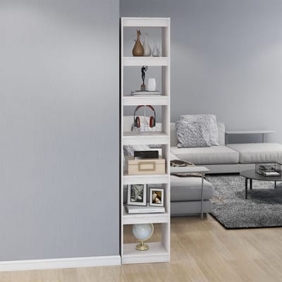 vidaXL - Boekenkast/kamerscherm - 40x30x199 - cm - massief - grenenhout - wit