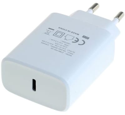 OneOne 20W snellader. Witte USB C oplader. PD lader adapter past op Samsung Galaxy Z Fold, F42, M10s, M11, M15, M1, Flip, M22, M23, M55s, M05, M53, M62, Quantum