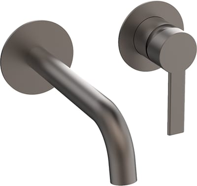 Inbouw wastafelmengkraan gunmetal één-greeps bediening Rondo by FuturBath inclusief inbouwdeel