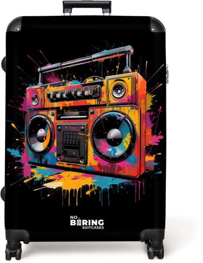 NoBoringSuitcases.com® - Koffer groot - Reiskoffer lichtgewicht - Radio met kleurrijke verf - Rolkoffer met 4 wielen - Grote trolley XL - 98 liter bagage