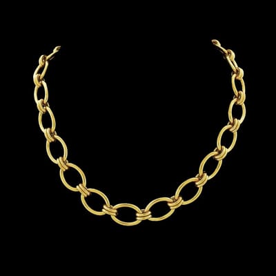 Victoria Valenza Goudkleurige RVS Ovale Schakelcollier - Ketting - Goudkleurig - RVS - Schakelketting