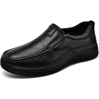 Herenschoenen Nieuw Trendy Herfst Brits Wild Casual Schoenen Echt Leer Zakelijk Formeel Kleding Leren Schoenen Papa Schoenen 44 black